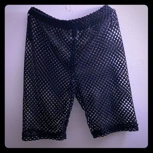 Black netted swimsuit bottom cover up